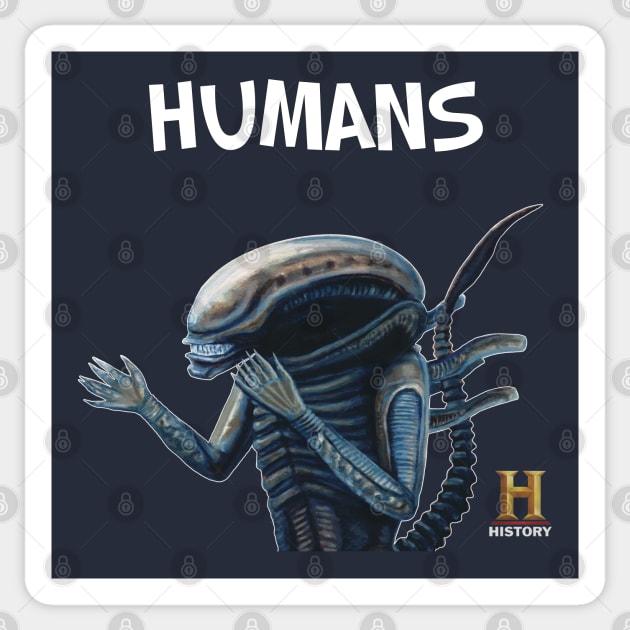 Funny Xenomorph Guy Sticker by SPACE ART & NATURE SHIRTS 